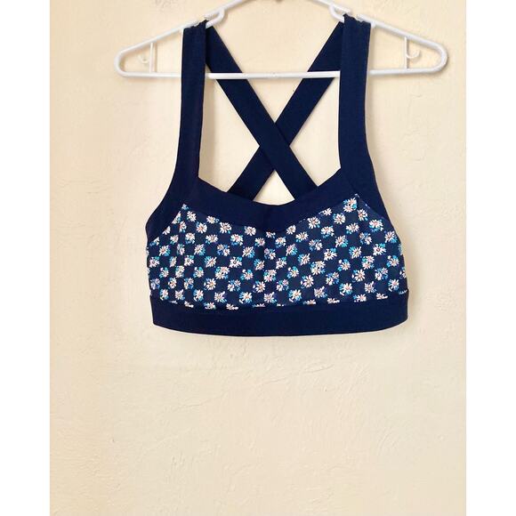 Fabletics Greta Low Impact Sports Bra Size S Daisy Field Navy - Picture 5 of 6